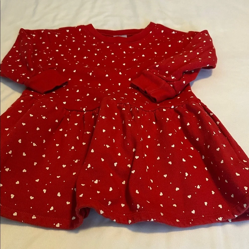 GAP Red Dress with White Heart Accents